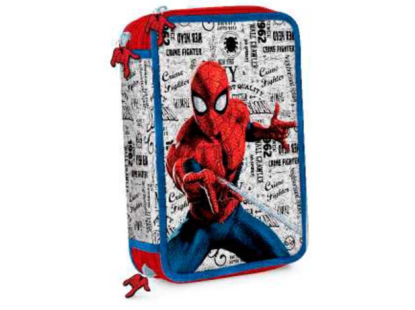 1803-02-CARTUCHERA 3P SPIDERMAN PVC EFECTO ESPEC