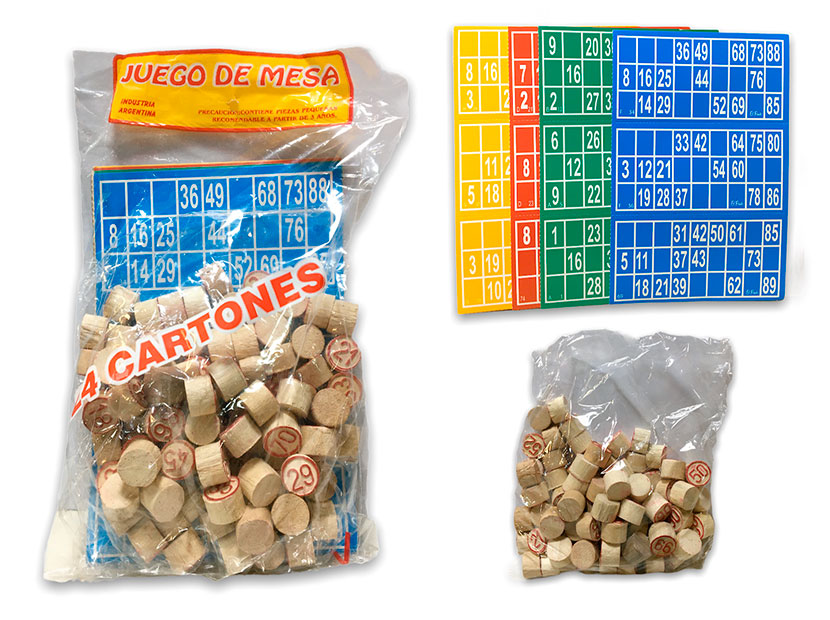 LOTERIA MADERA E/BOLSA 24 CARTONES