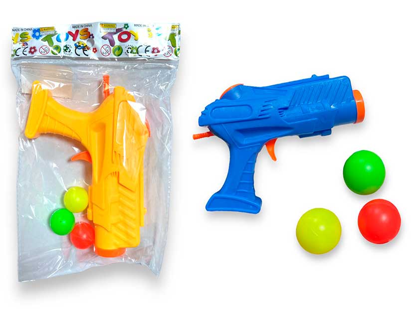 JL-01-PISTOLA LANZAPELOTAS 16,5CM BOLSA-0700-20