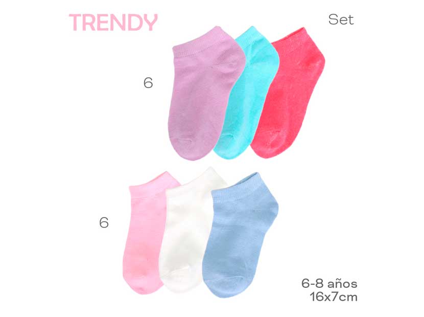 52505-MEDIAS TRENDY SET X3 6-8 AÑOS INFANTILES