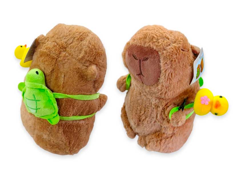 CAPIBARA C/MOCHILA TORTUGA 23CM PELUCHE 19737-