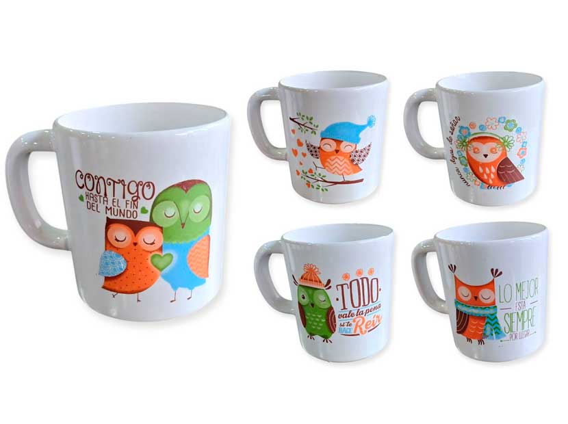 MUG BUHOS TAZA JARRO