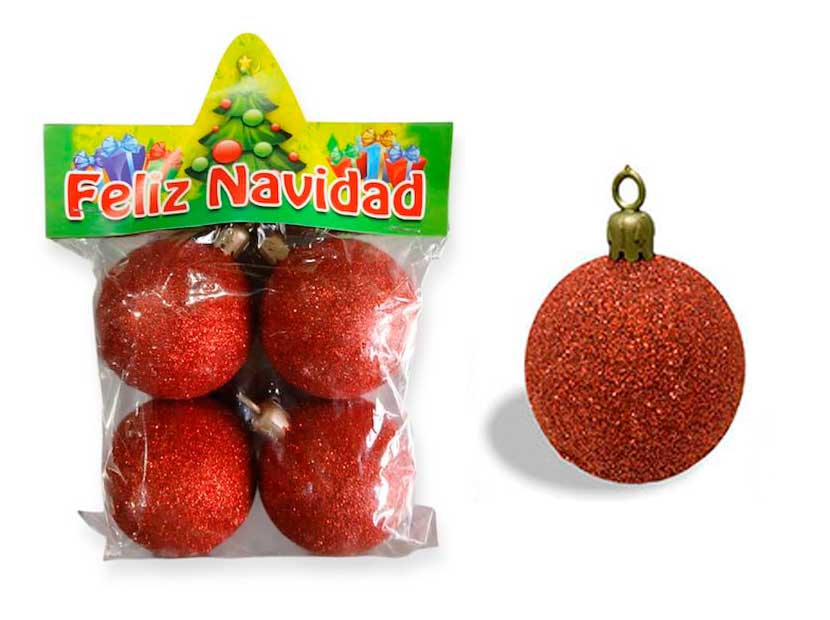 221-GLOBO Nº5 X4 GLITTER 05GL ROJO