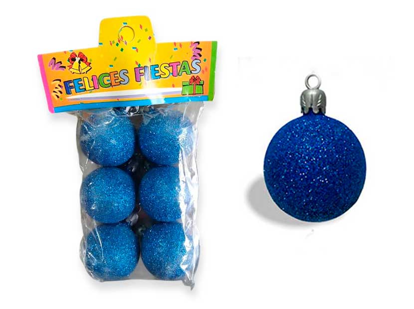 220-GLOBO Nº4 X6 GLITTER 04GL AZUL