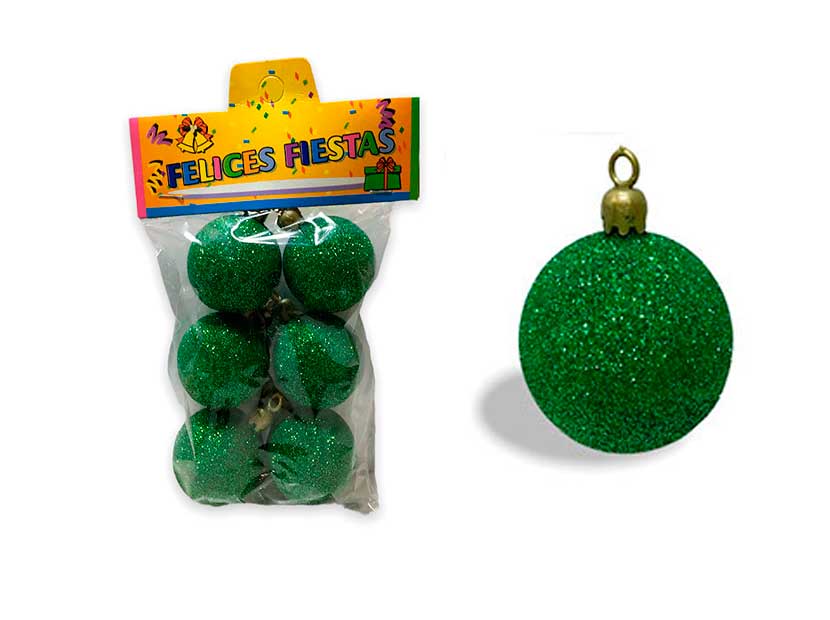 220-GLOBO Nº4 X6 GLITTER 04GL VERDE