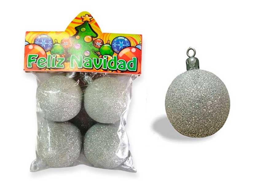 221-GLOBO Nº5 X4 GLITTER 05GL PLATA