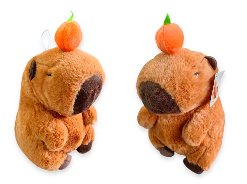 CAPIBARA C/NARANJA 21CM PELUCHE 02-