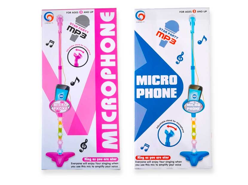 13651-MICROFONO C/PIE LUZ Y SONIDO 20X40CM  50152-