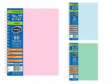 3391-CUADERNO 21X27 60HR MATT PASTEL RIDEO