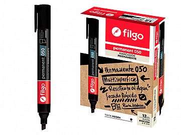 050- NEGRO MARCADOR PERMANENTE FILGO PTA.BISELADA