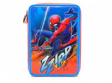 HA589-CARTUCHERA 2P SPIDERMAN PVC C/UTILES CRESKO