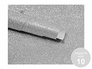 GOMA EVA GLITTER PLATEADO 60X40X1,5MM 40102-42