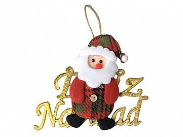 NS256737-COLGANTE 18X13 FELIZ NAVIDAD C/PAPA NOEL