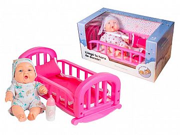 7730-BEBE GORDITO C/CUNA CAJA 45CM