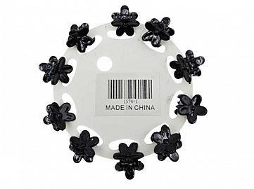 1574-1-BROCHES MINI NEGROS X 10 PCS EN CARD