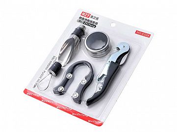 E028-SET VINO 5 PIEZAS SACACORCHO Y ACC VIN6572-