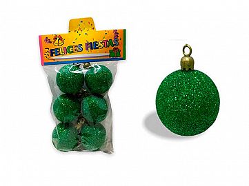 220-GLOBO Nº4 X6 GLITTER 04GL VERDE