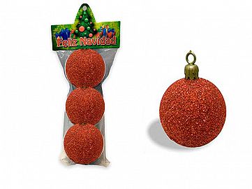 222-GLOBO Nº6 X3 GLITTER 06GL ROJO